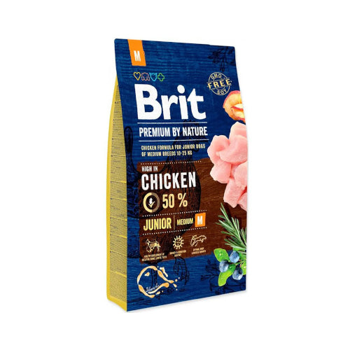 بريت بريميوم جونيور للكلاب الصغيرة من السلالات المتوسطة بنكهة الدجاج