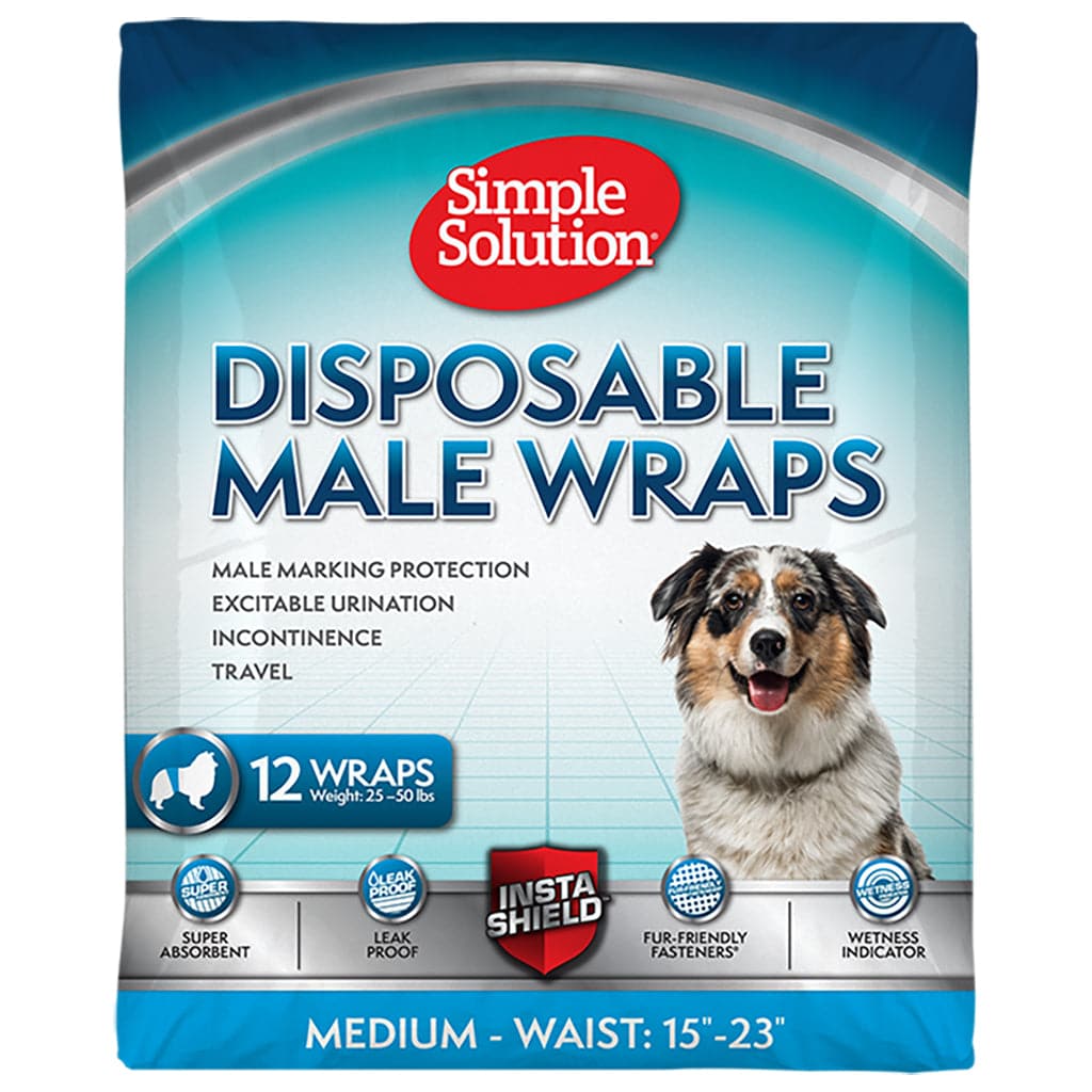 سمبل سولوشن حفاضات للكلاب الذكور حجم وسط 12 حبة