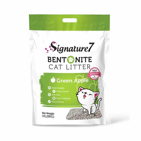 سيقنتشر7 رمل بينتونيت للقطط برائحة الشاي الاخضر 8 كغ