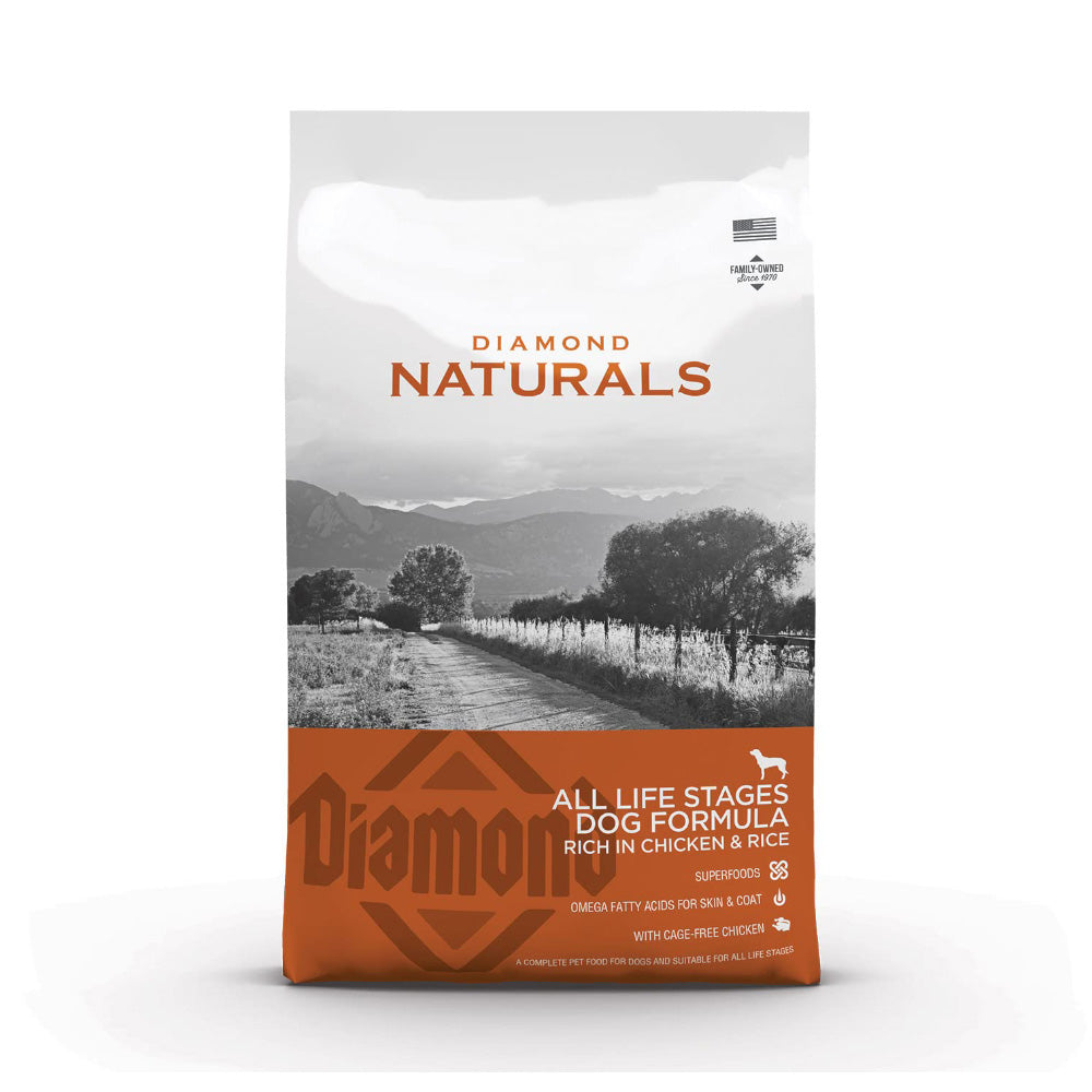 دايموند ناتشورال طعام جاف للكلاب جميع السلالات بنكهة الدجاج والأرز