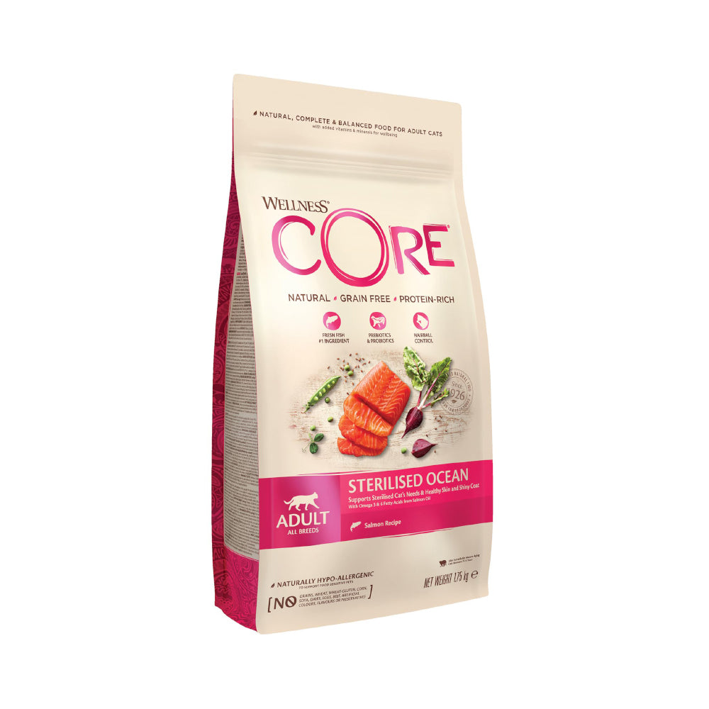 ويلنس كور ستيريلايزد اوشين طعام جاف للقطط البالغة المعقمة جميع السلالات بنكهة السالمون