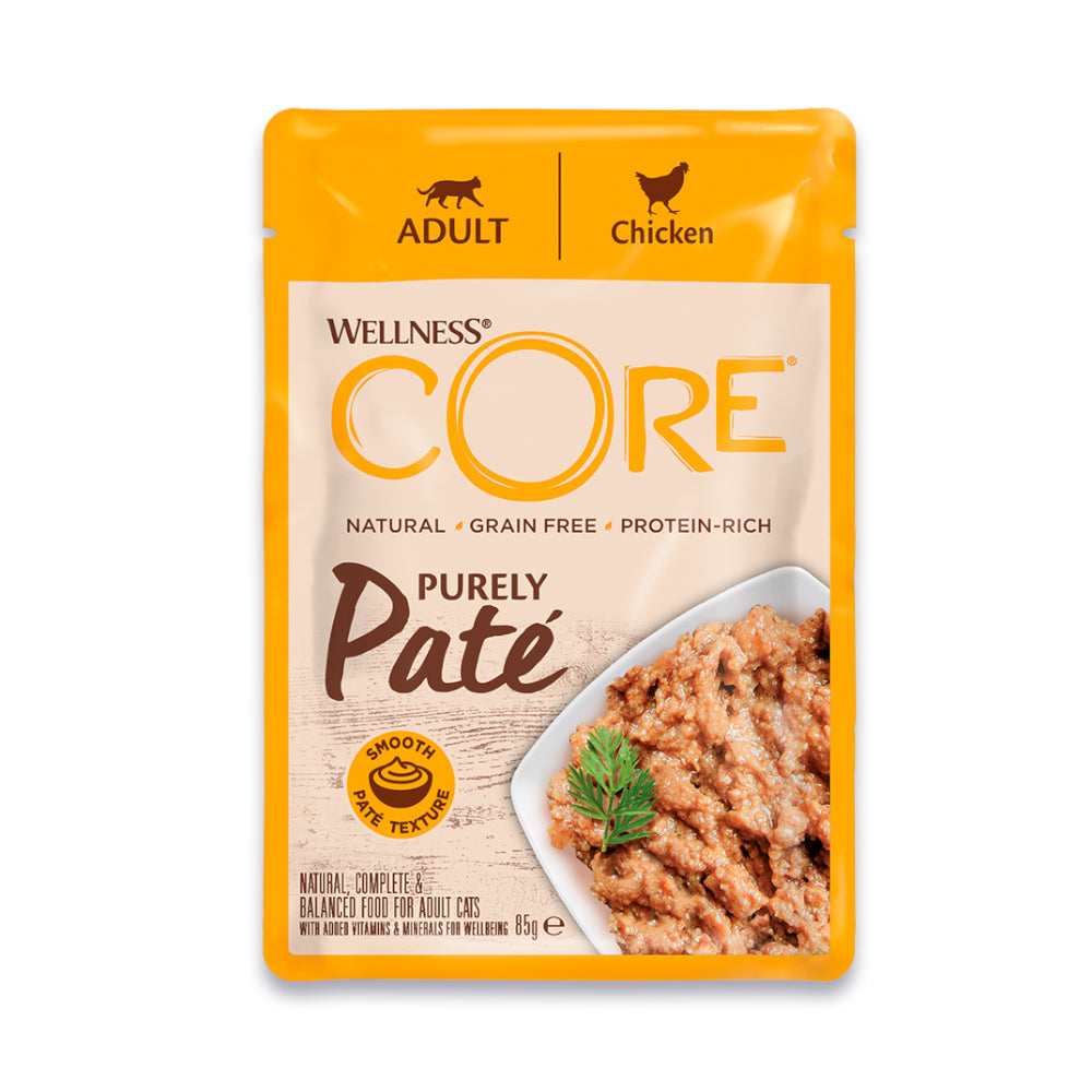 ويلنس كور باتيه طعام رطب للقطط البالغة بنكهة الدجاج 85غ