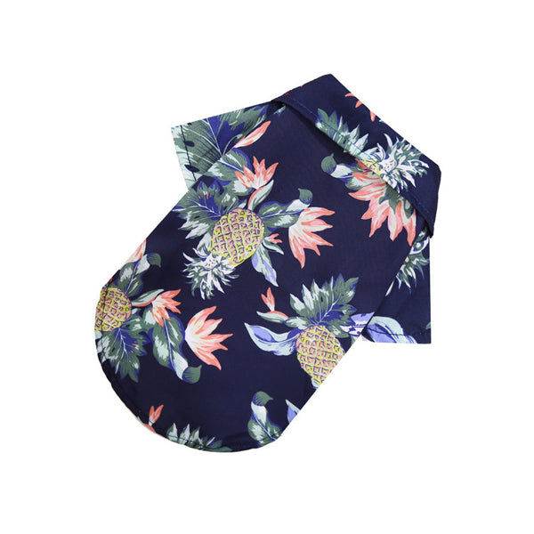 ملابس صيفية للكلاب لون ازرق مع رسمة مميزة