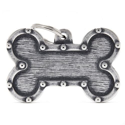 قلادة على شكل عظمة لون رمادي