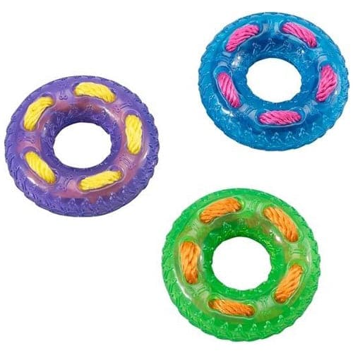 جيم دوق لعبة كلاب رائعة شكل الدونات مع حبل 13 سم