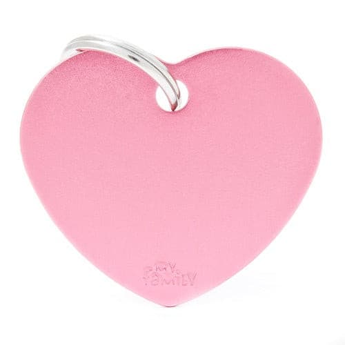 قلادة المونيوم شكل قلب لون زهري