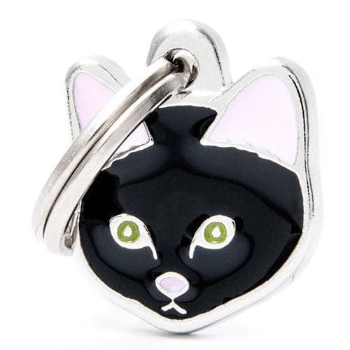 قلادة شكل قط اوروبي ذات شعر اسود قصير