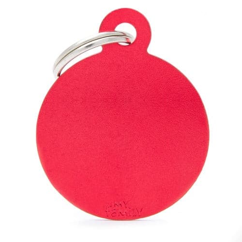 قلادة دائرية المونيوم لون احمر