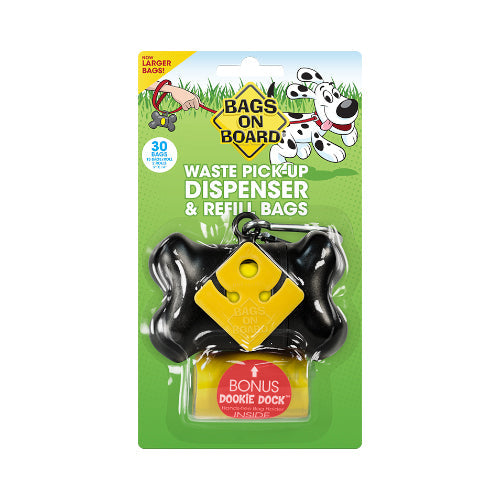 باقز اون بورد حامل أكياس فضلات للكلاب شكل عظمة الوان متعددة