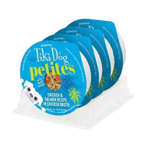 تيكي دوق طعام رطب للكلاب صغيرة الحجم لجميع الاعمار بنكهة الدجاج والسالمون 4*85غ