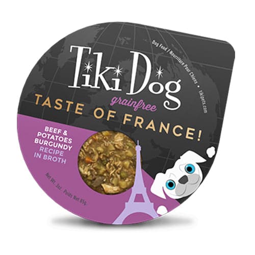 تيكي دوق طعام رطب للكلاب صغيرة الحجم لجميع الاعمار بنكهة اللحم البقري الفرنسي و البطاطس والجزر مع المرق 4*85غ