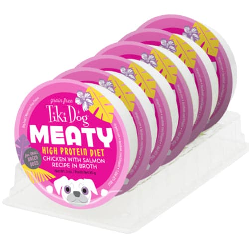 تيكي دوق طعام رطب للكلاب صغيرة الحجم لجميع الاعمار بنكهة الدجاج والسالمون مع المرق 4*85غ