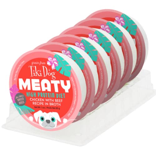 تيكي دوق طعام رطب للكلاب صغيرة الحجم لجميع الاعمار بنكهة الدجاج واللحم البقري مع المرق 4*85غ