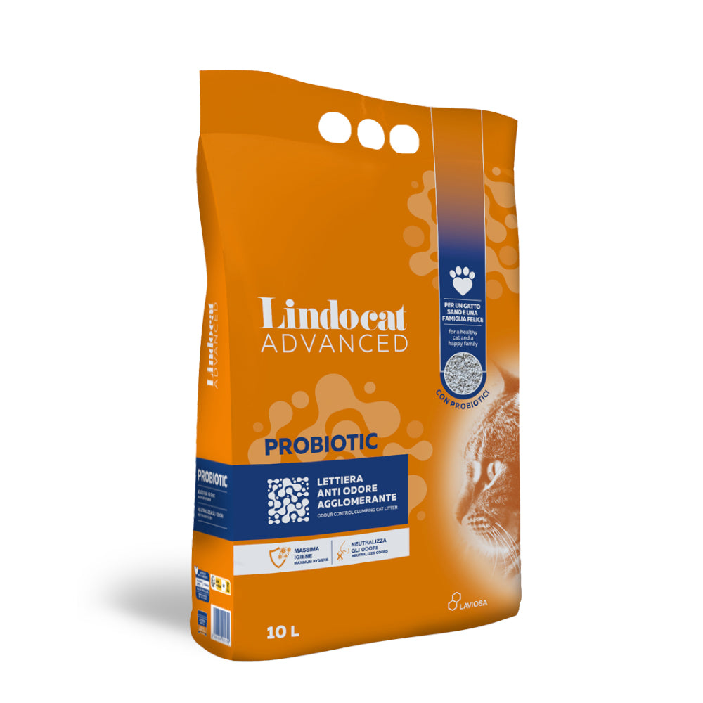 ليندو كات أدفانسد بروبيوتيك رمل للقطط سريع التكتل بنتونيت مضاد للروائح 10 لتر