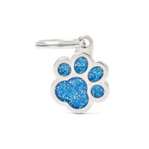 ماي فاميلي قلادة شكل كف القطة لون سماوي لامع