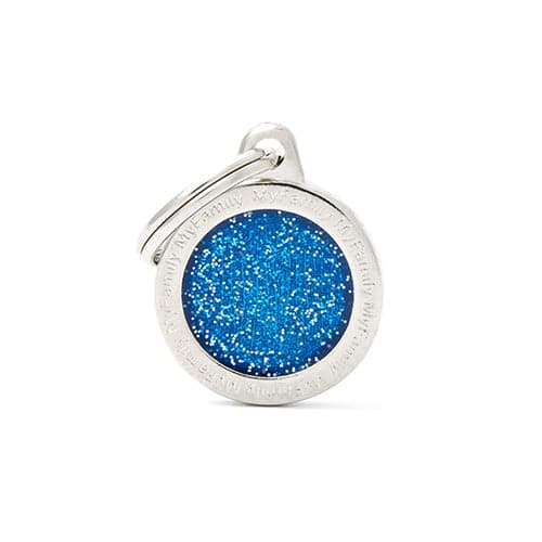 ماي فاميلي قلادة دائرية لون ازرق لامع حجم صغير