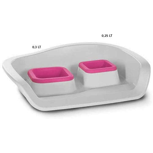 ام بي برغامو صينية مع مأكلية ومشربية اخضر فاتح