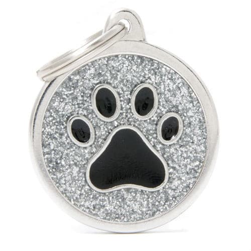 قلادة دائرية لون فضي لامع شكل يد قطة