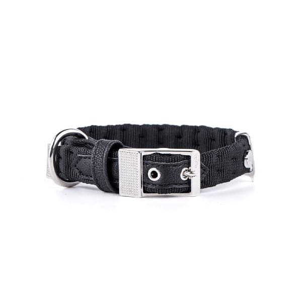 ماي فاميلي ميلان طوق نيلون للكلاب اسود 45×2.2سم وسط