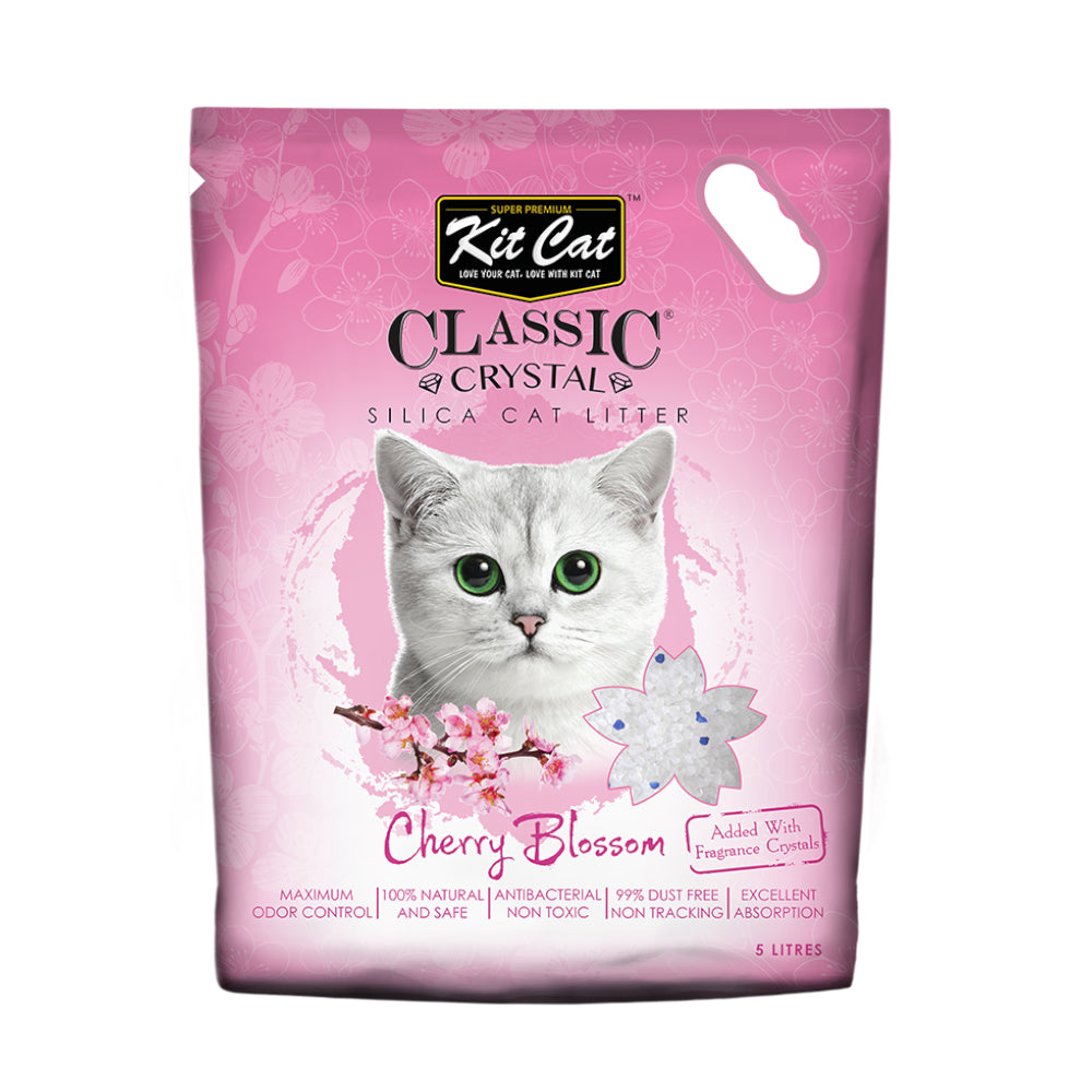 كت كات كلاسيك رمل للقطط كريستال برائحة أزهار الكرز 5 لتر
