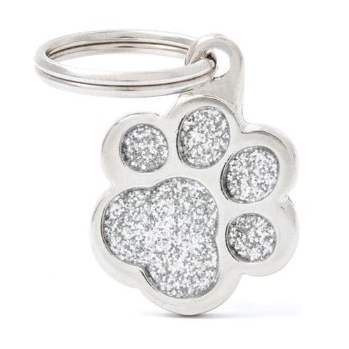 قلادة على شكل يد قطة لون فضي لامع