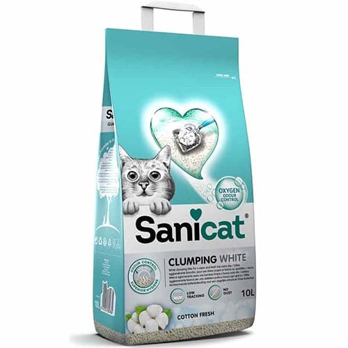 ساني كات رمل كربون ابيض للقطط برائحة القطن  10 لتر