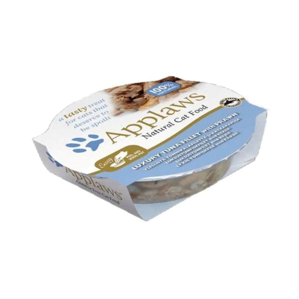 ابلاوز طعام رطب اطباق فيليه سمك التونة مع الجمبري للقطط 60غ