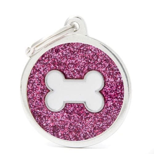 قلادة دائرية لمونيوم لون زهري لامع