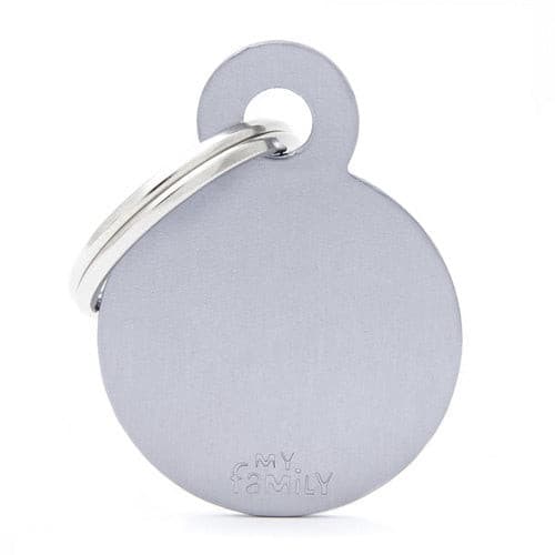 قلادة دائرية المونيوم لون فضي حجم صغير