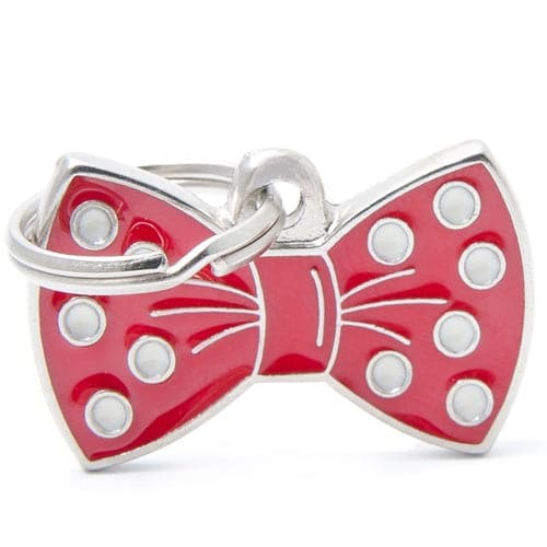 قلادة شكل ربطة عنق لون احمر منقط