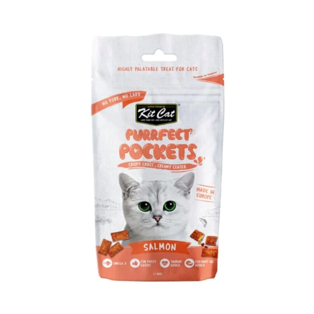 كت كات مكافآت للقطط مقرمشة محشوة بالكريمة بنكهة السالمون 60غ