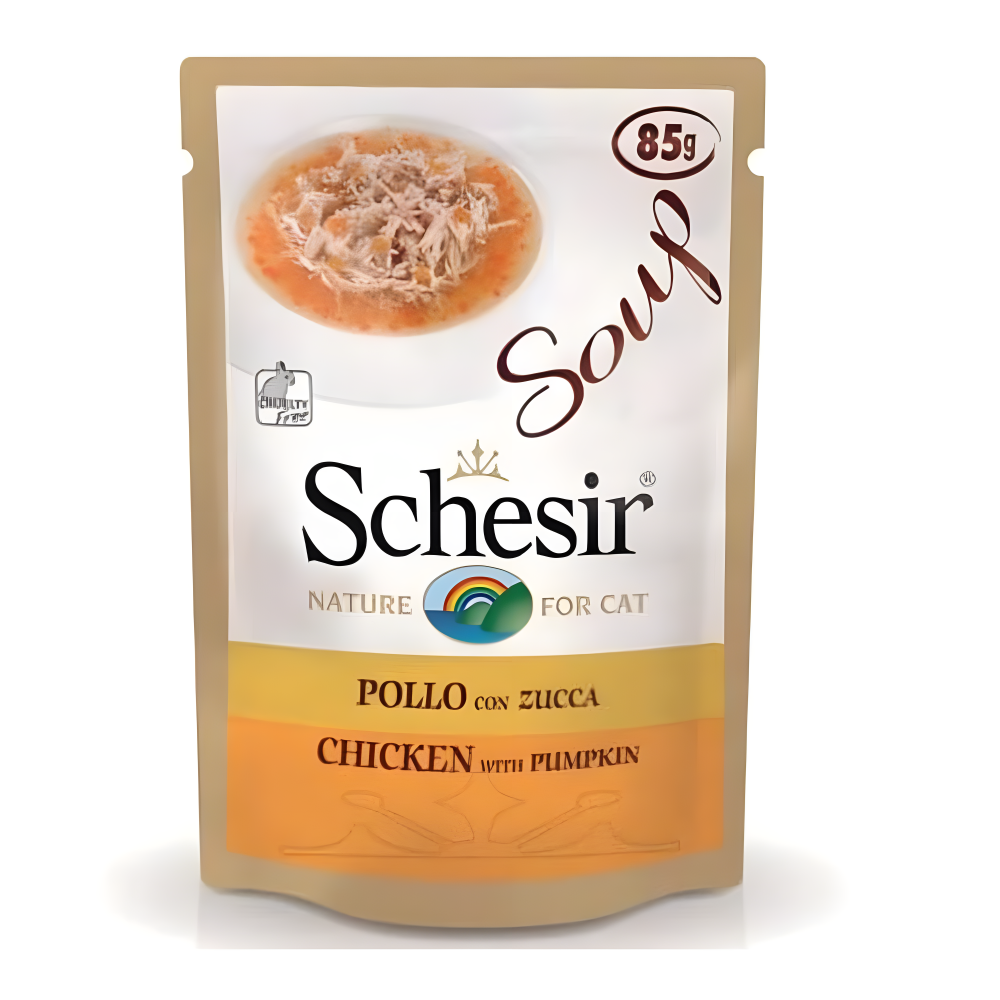 شيزر طعام رطب شوربة الدجاج مع اليقطين للقطط البالغة 85 جرام