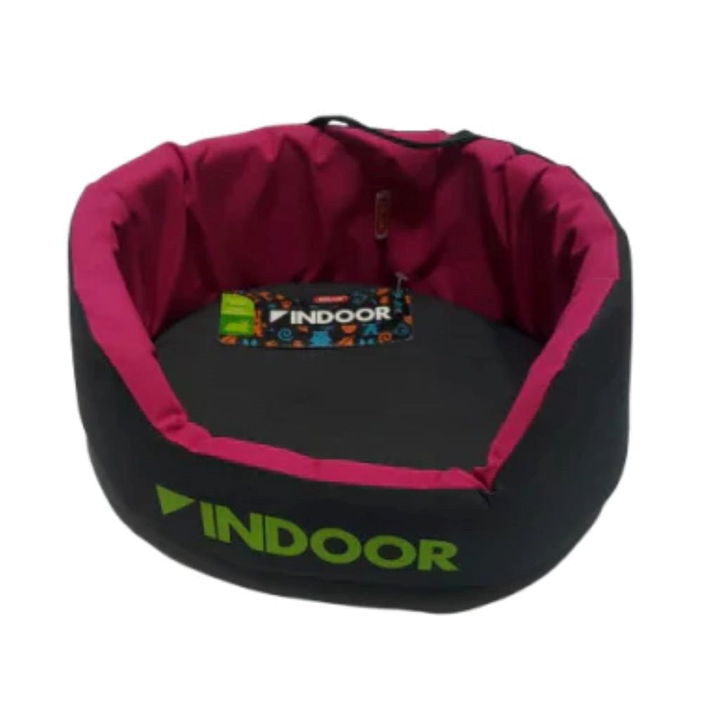 زولكس إندور بيت على شكل سلة للحيوانات الصغيرة لون زهري ورمادي