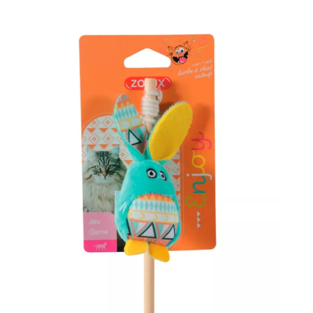 زولكس لعبة بالكاتنب صنارة شكل أرنب أخضر للقطط